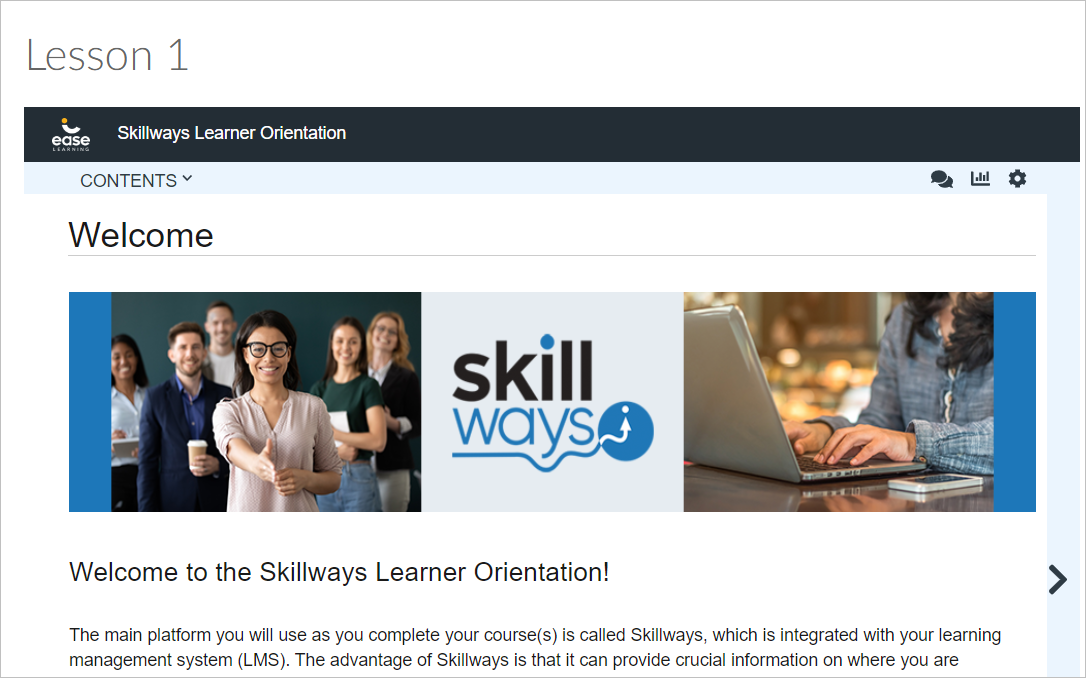 Skillways content displays below the page