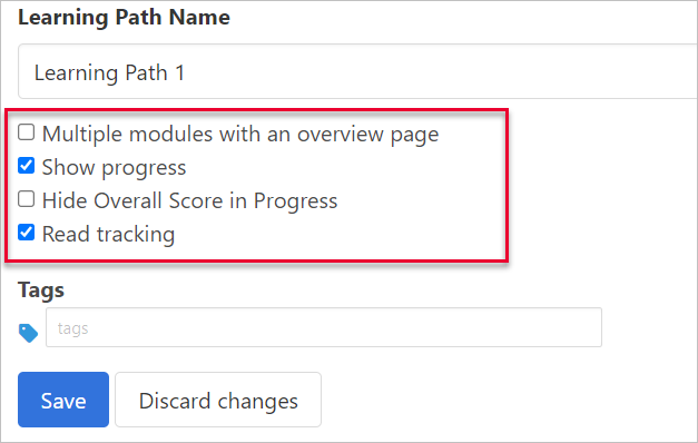 path settings display with check boxes next to each