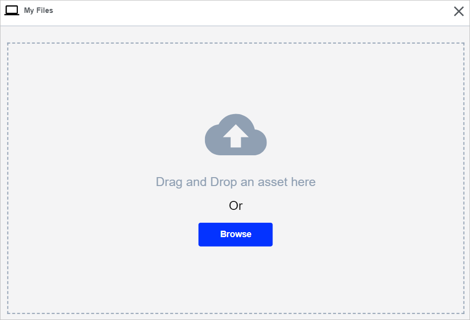 window to browse or drag and drop an image appears