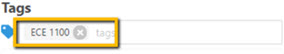 tags field option displayed