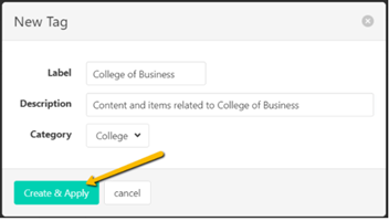 create and apply tag button location