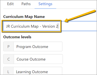 curriculum map name input box