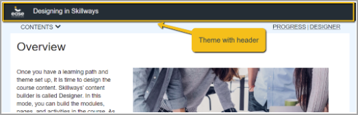 theme with header displayed