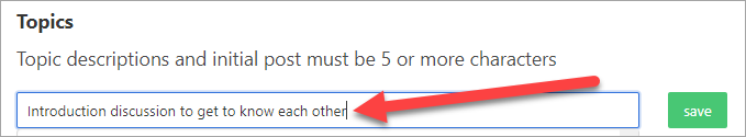 Topic description field