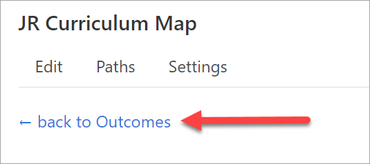 arrow pointing to Back to all outcomes link
