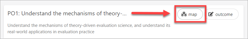 arrow pointing to map outcome button