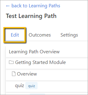 highlight of edit tab top navigation