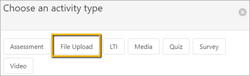highlighted file upload option upper navigation