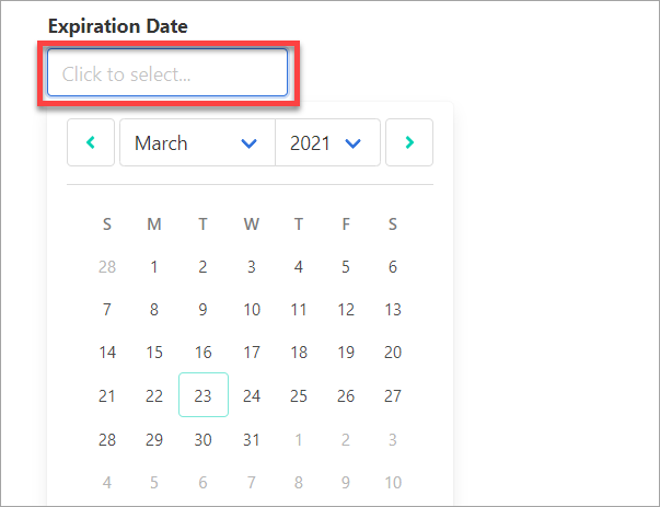 rectangle around the expiration date area