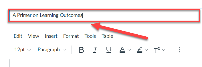arrow pointing to field to enter assignment name
