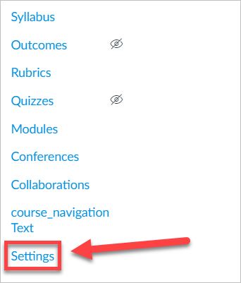 Settings in Canvas Navigation