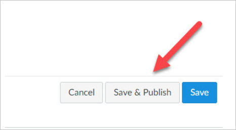arrow pointing to save and publish
