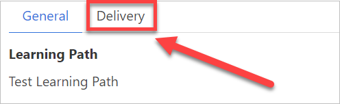 arrow pointing at delivery tab