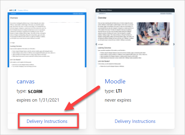 arrow pointing to delivery instructions link