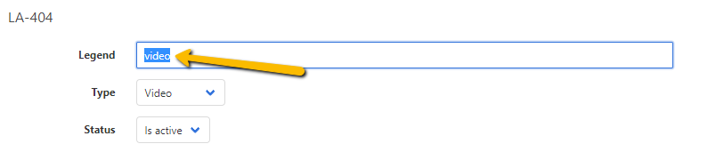 in the legend file add the title of the videos under status select active or draft