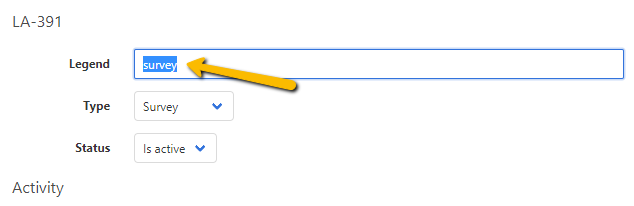 within the legend add the name of the survey