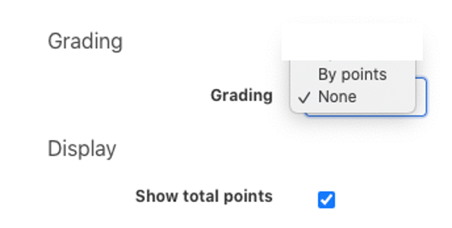 select the video grading criteria