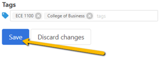 tag save button location