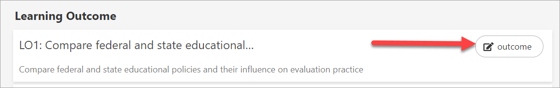 Edit Outcome button