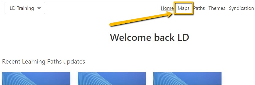arrow pointing to maps link upper right