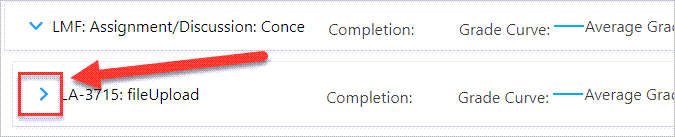 Arrow pointing to dropdown next to file upload activity
