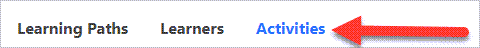 Arrow pointing to Activities tab