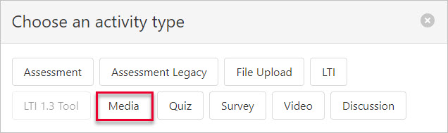 rectangle surrounding Media button